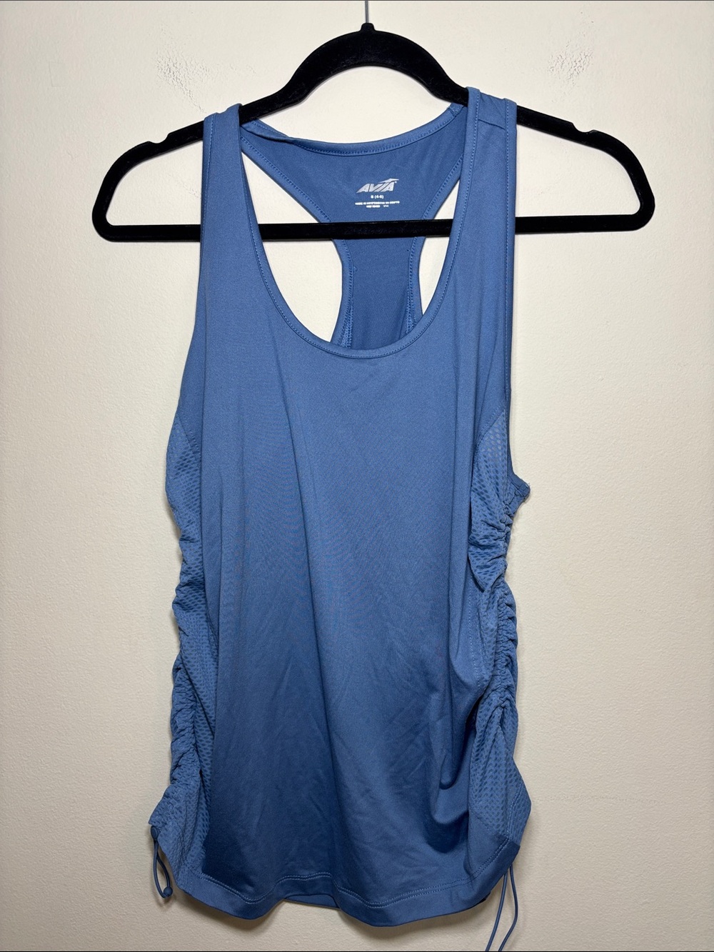 Avia Periwinkle Racerback Tank with Side Ruched Detail